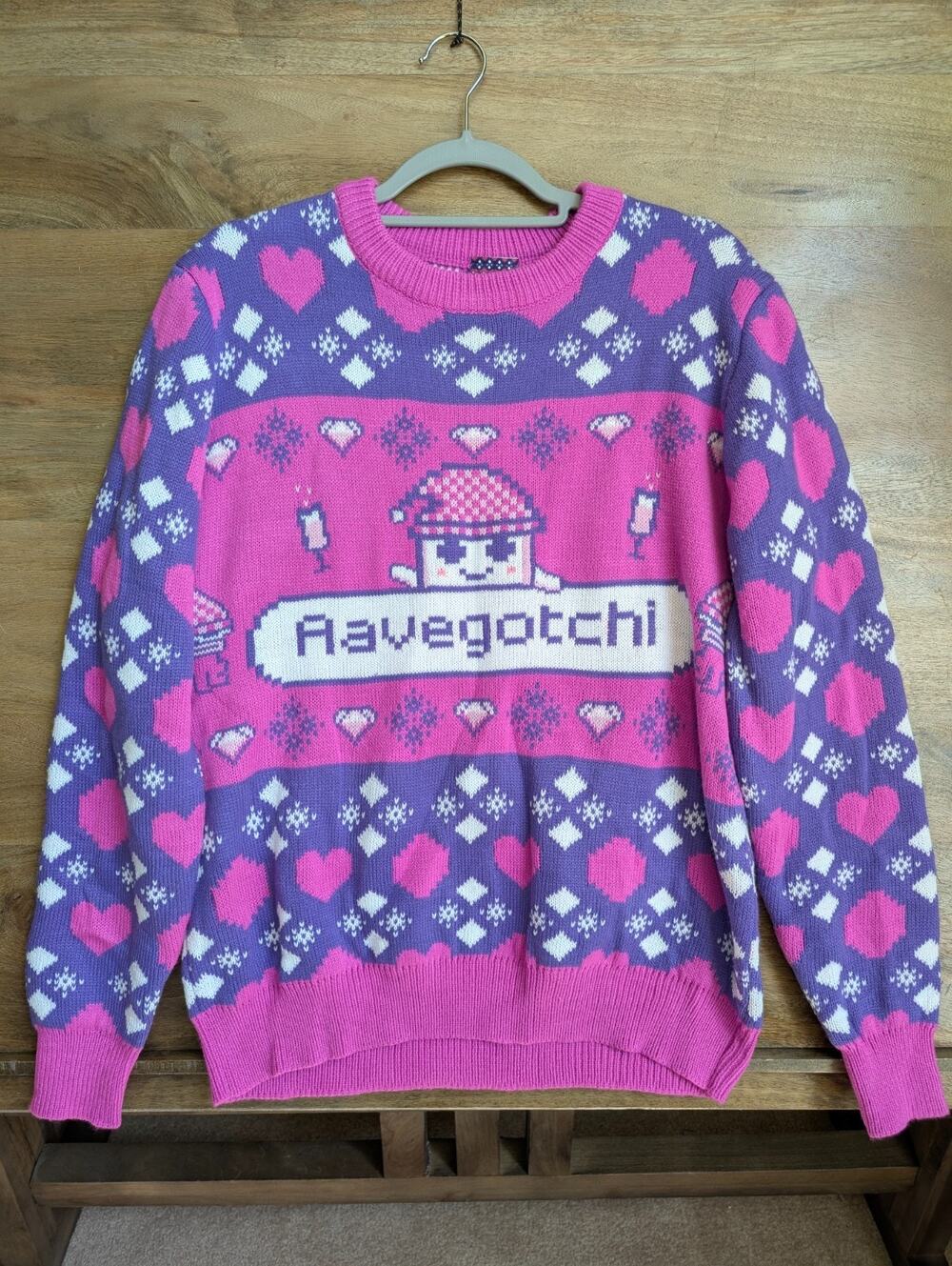 Aavegotchi Limited Edition Holiday Sweater Womens Purple Knit Gaming Crypto NWT